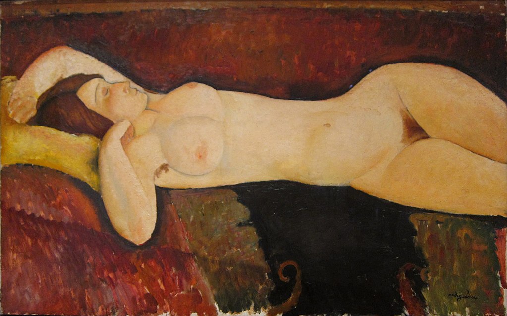 Amedeo Modigliani. Grande nudo disteso. 1919. Olio su tela.  Museo d'Arte Moderna, New York