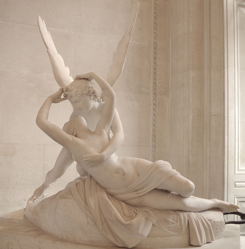 Antonio Canova. Amore e Psiche. 1793. Marmo, 155 × 168 × 101 cm.  Parigi, Louvre