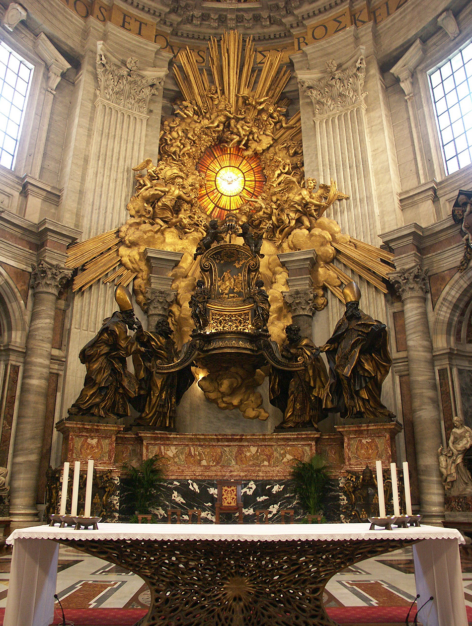 Gianlorenzo Bernini. Cattedra di san Pietro. 1656-65. Bronzo dorato, stucchi e marmo. Roma, basilica di San Pietro.