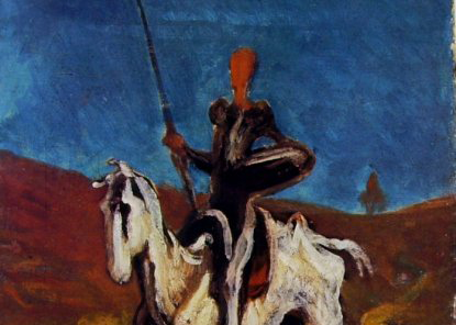 Honoré Daumier. Don Quichotte. Dett. 1868. Olio su tela. Monaco, Neue Pinakothek.