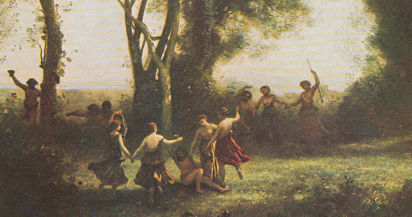 Jean Baptiste Camille Corot. Mattino o La danza delle ninfe. 1850. Olio su tela. Dett. Parigi, Musée d'Orsay 