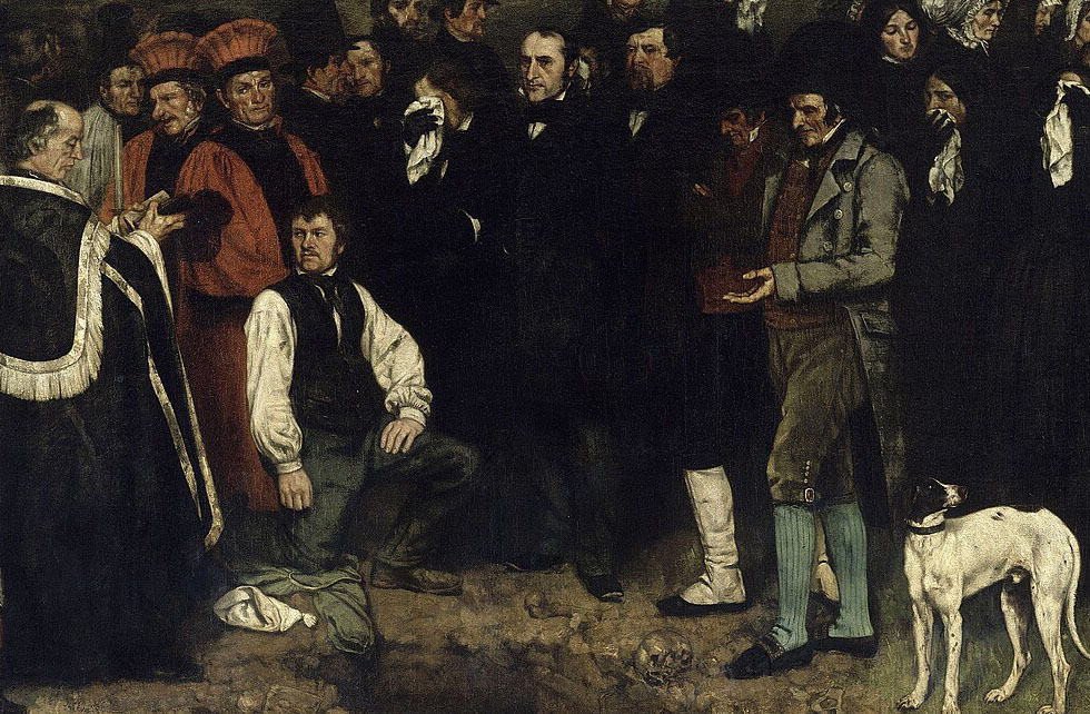 Gustave Courbet. Funerale a Ornans. Dett. Olio su tela. 1849-50. Parigi, Museo d'Orsay